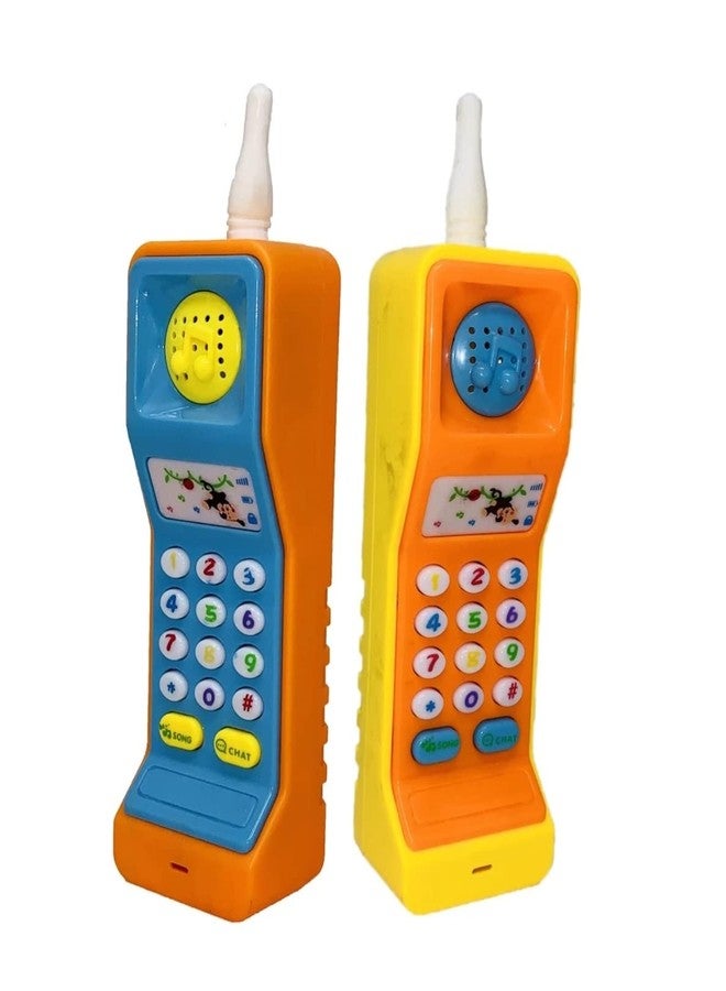 IndusBay® 2 Pieces, Cordless Musical Multifunction Mobile Phone Toy Cellphone Telephone Educational Learning Toys with Lights and Sound Toys for Babies Kids Musical Toys - Image 1